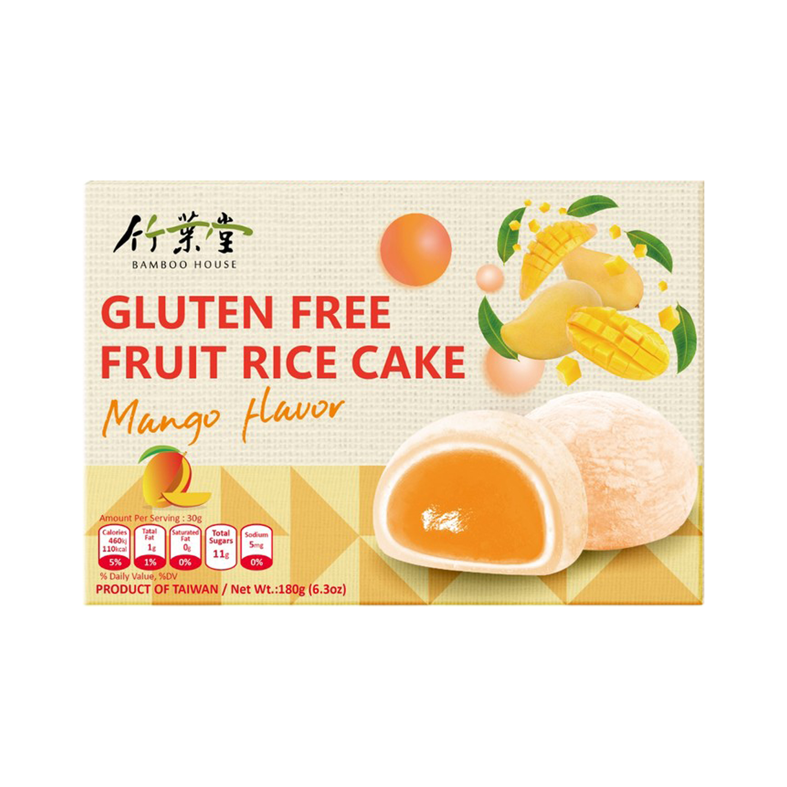  Mochi Fruit Rice Cake (Mango Flavor)  180gr
