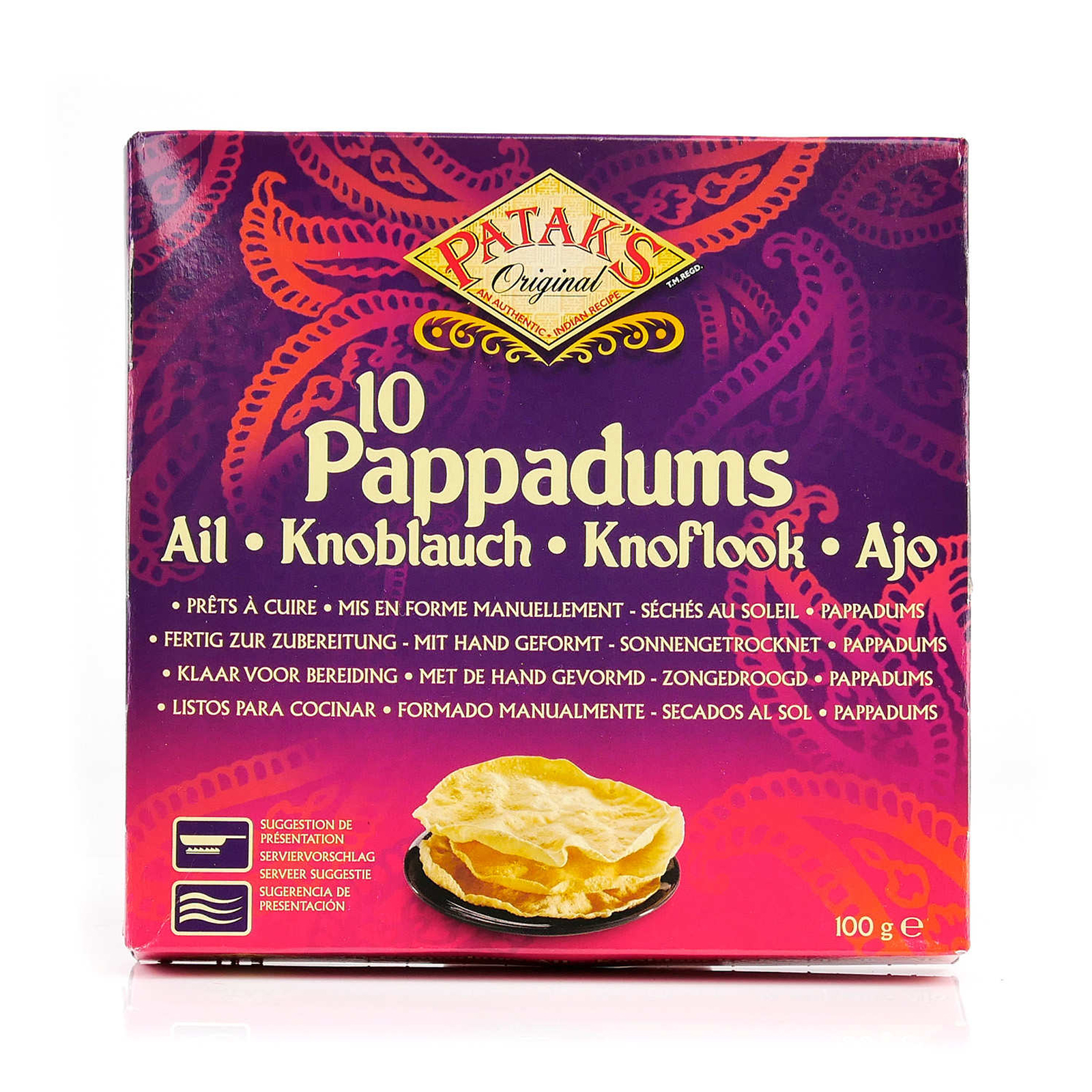 Pappadums Garlic  100gr