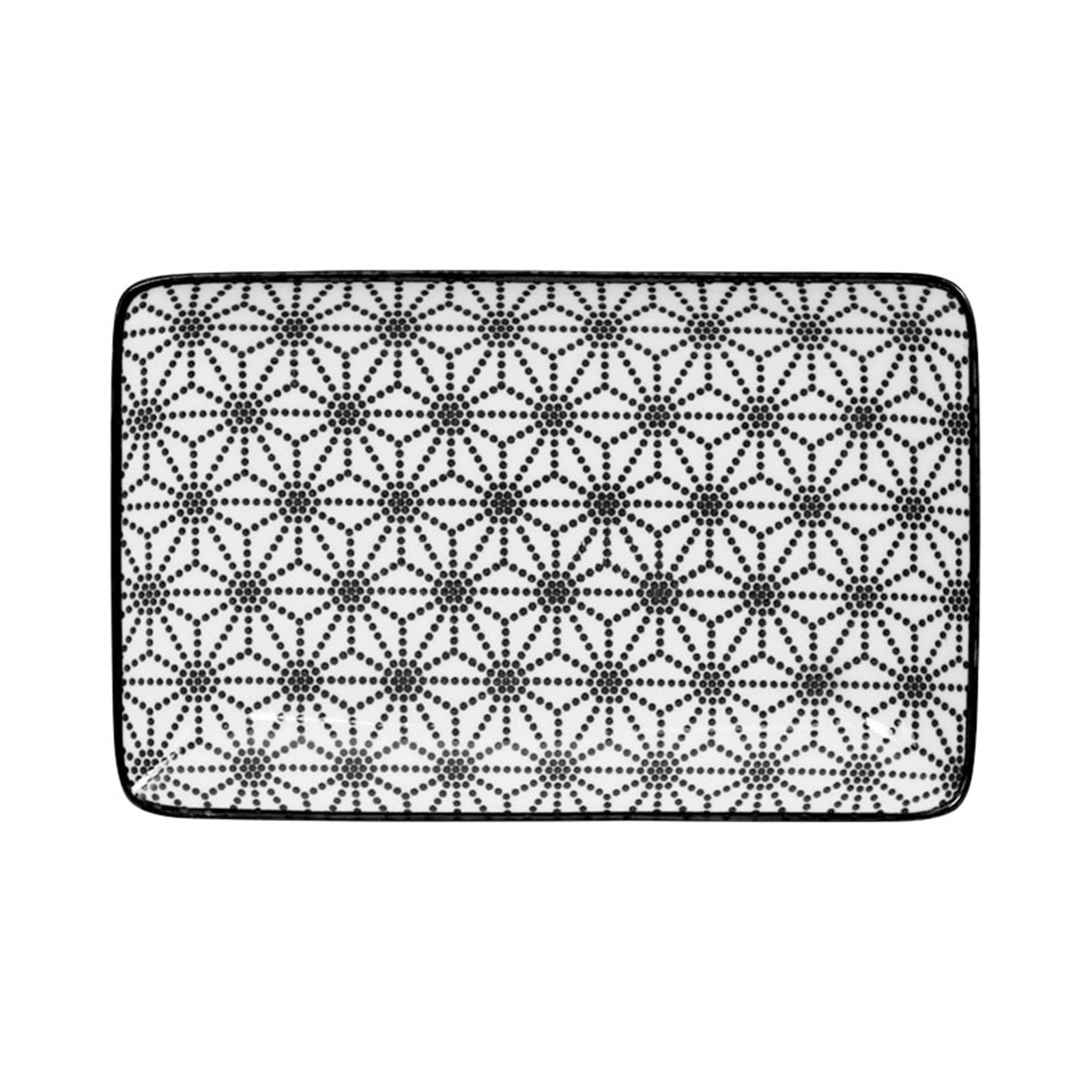 Nippon Black Plate Rect, Star 21x13.5cm 1pc