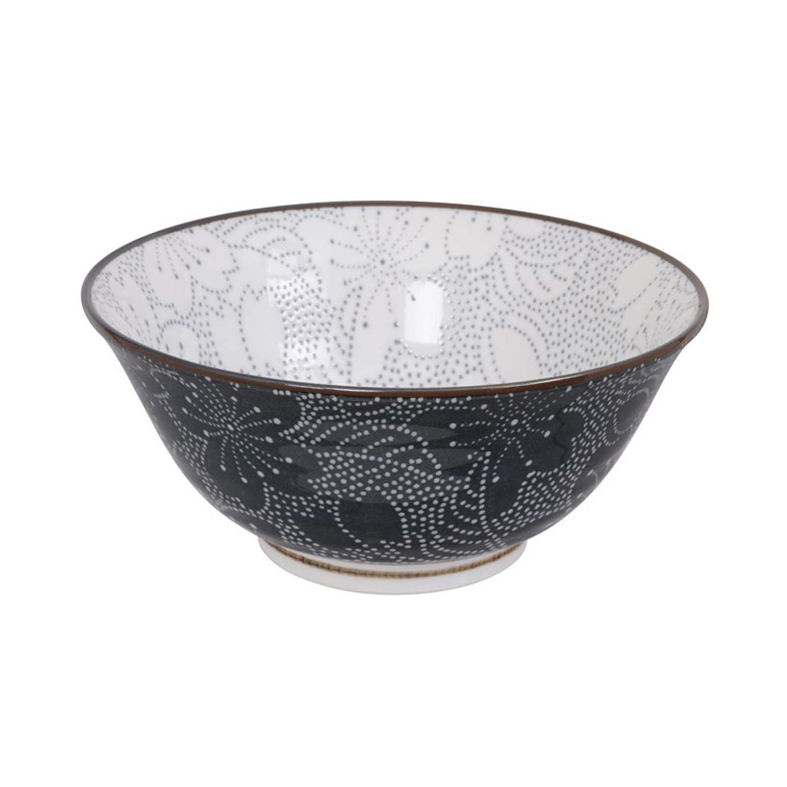 Mixed Bowl Dot, Grey/black, Sakura 14.8x6.8cm, 500ml 1pc
