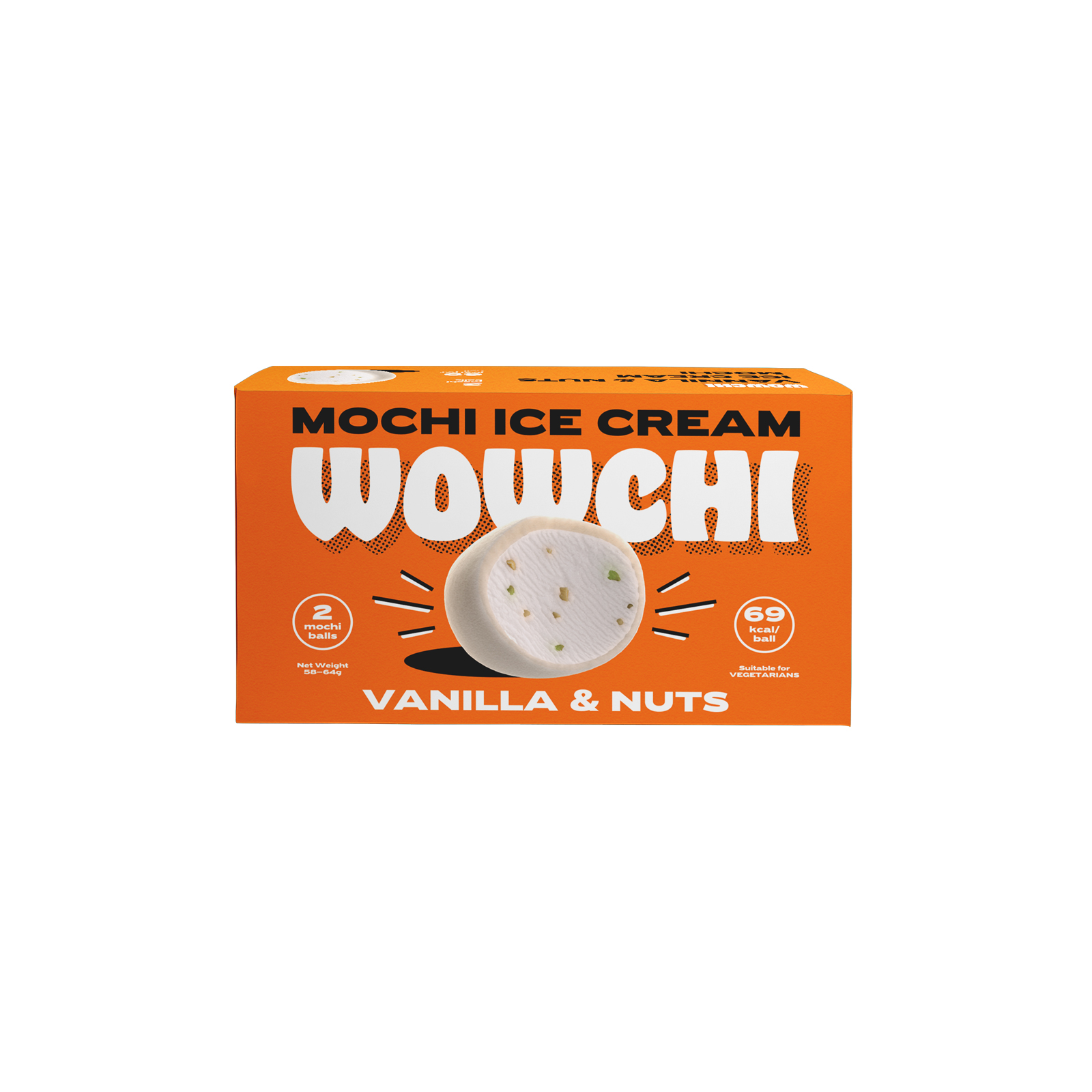 Mochi Ice Cream Vanilla & Nuts (2pcs) 64gr