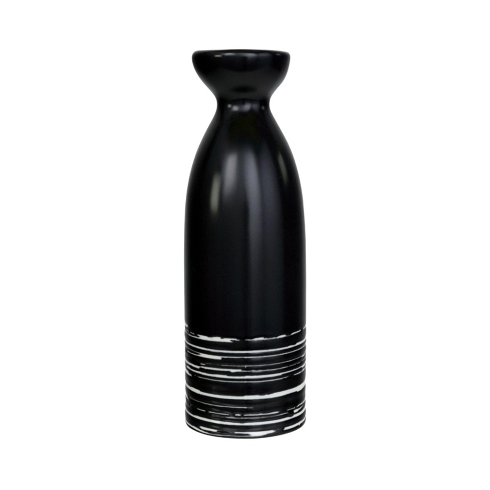 Sake Bottle Black Maru Series 17.5cm, 180ml, 6/72 1pc