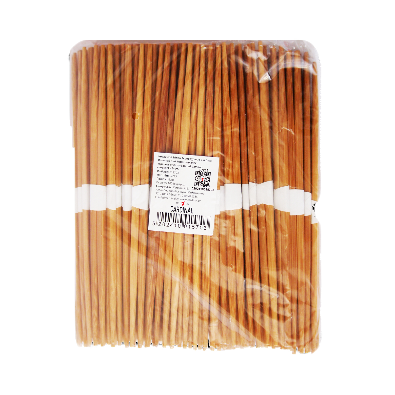 Bamboo Chopstick Carbonized, Japanese Style, Square, Two Pointed Edges 100pairs, L:24cm 1set