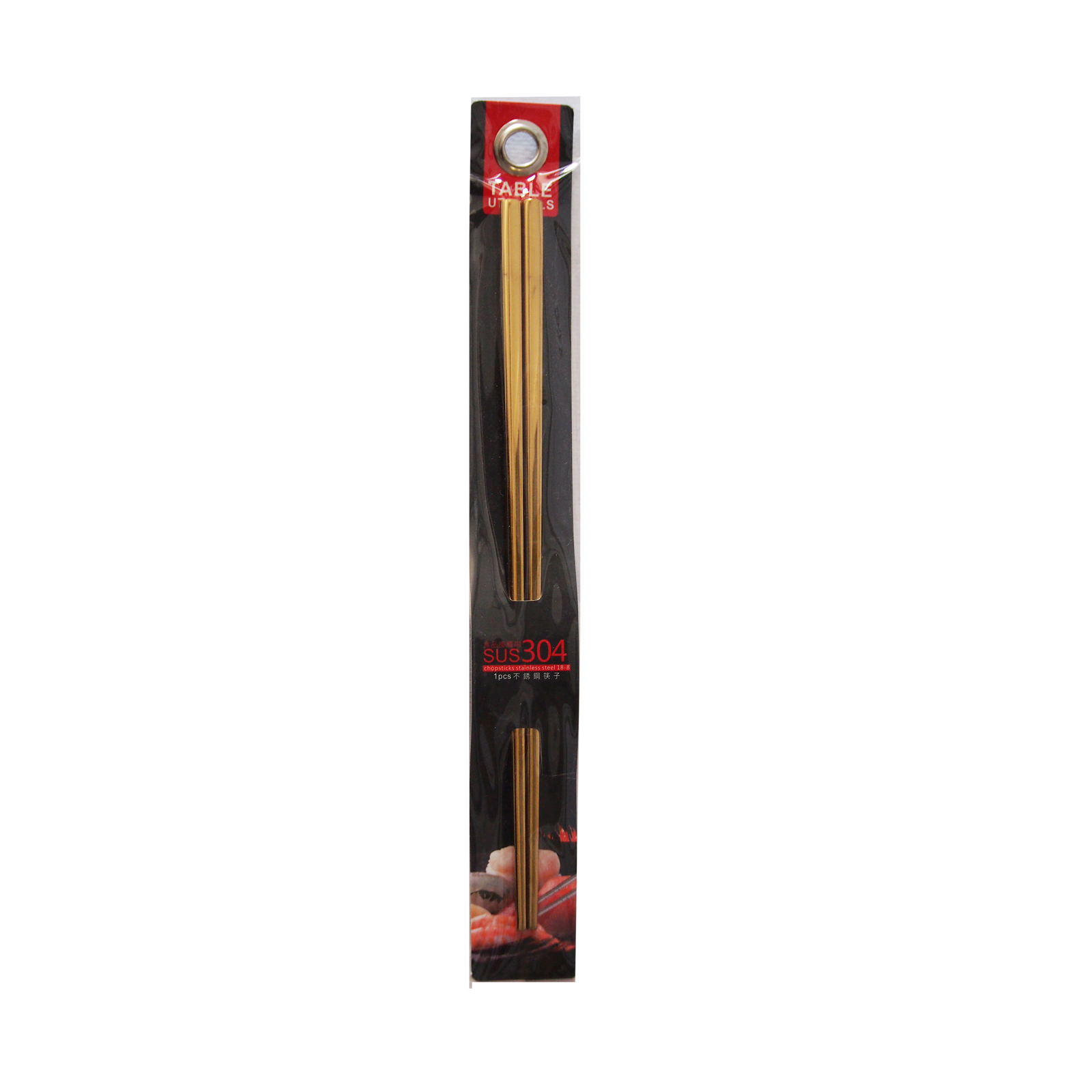  Chopstick Chinese/japanese Style, Gold, Round Edge 1pair, L:23cm 1pc