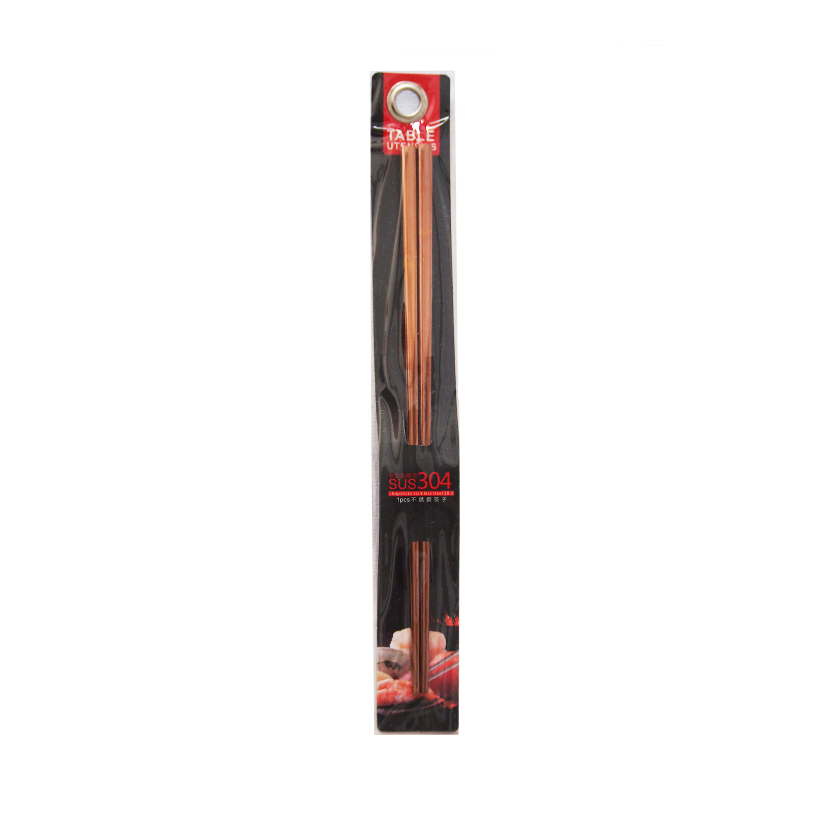  Chopstick Chinese/japanese Style, Rose Gold, Round Edge 1pair, L:23cm 1pc