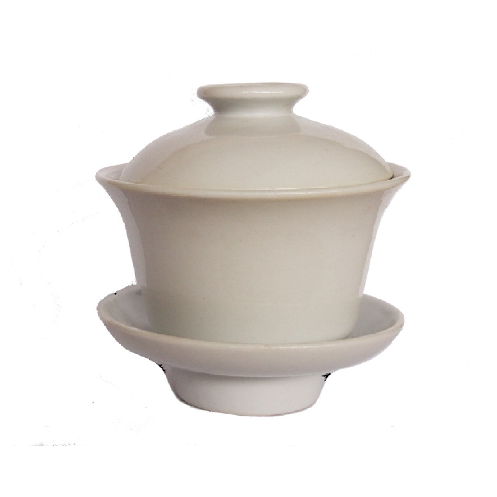 Tea Cup & Tray White, With Cover  1pc