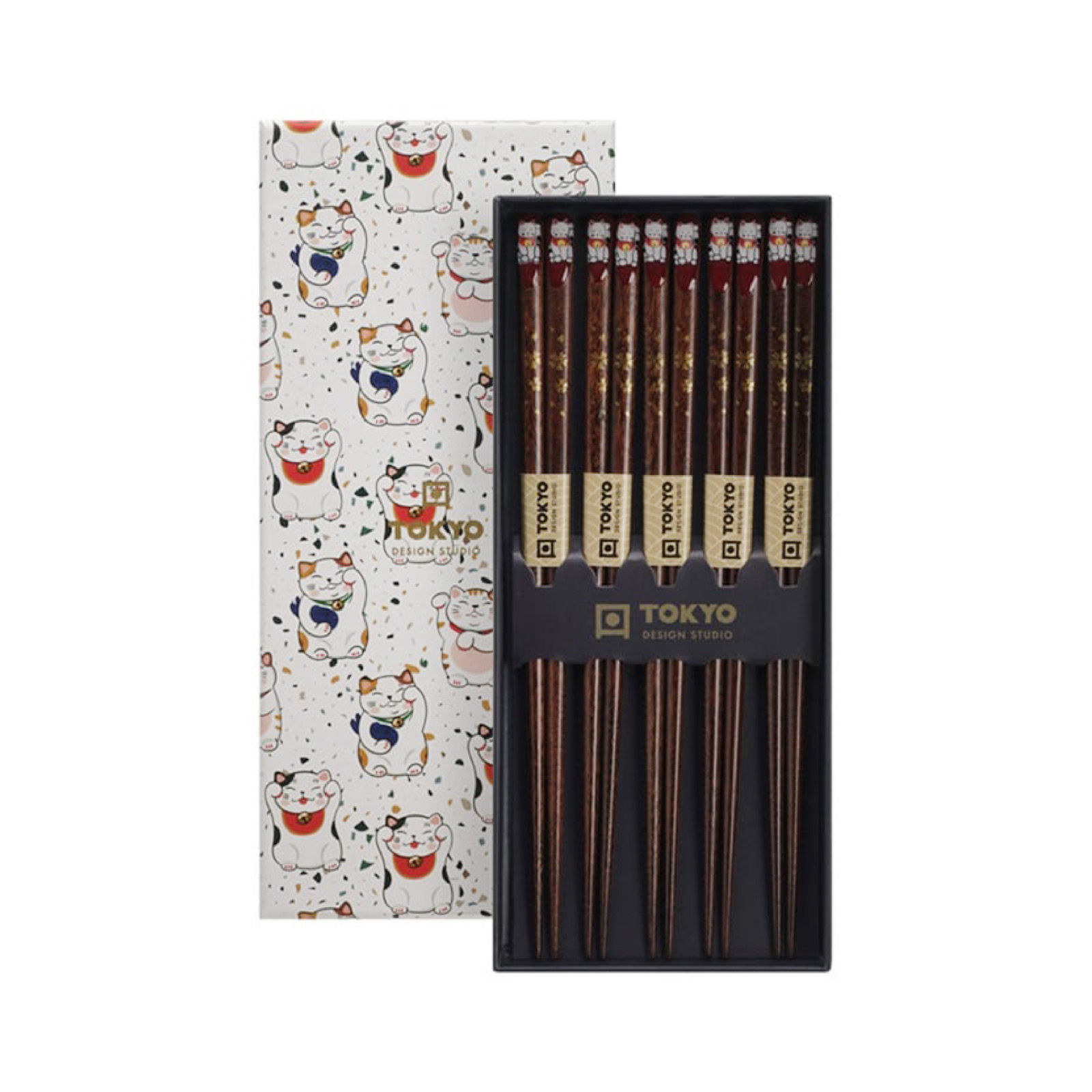 Chopstick Lucky Cat Giftset/5  1set