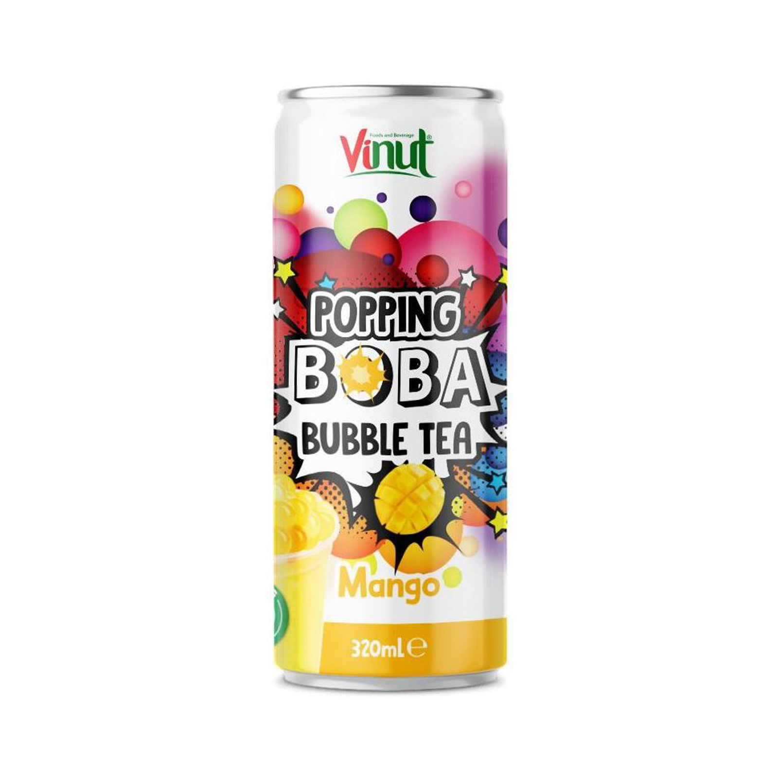 Bubble Tea Popping Boba Drink Mango Flavor  320gr/320ml
