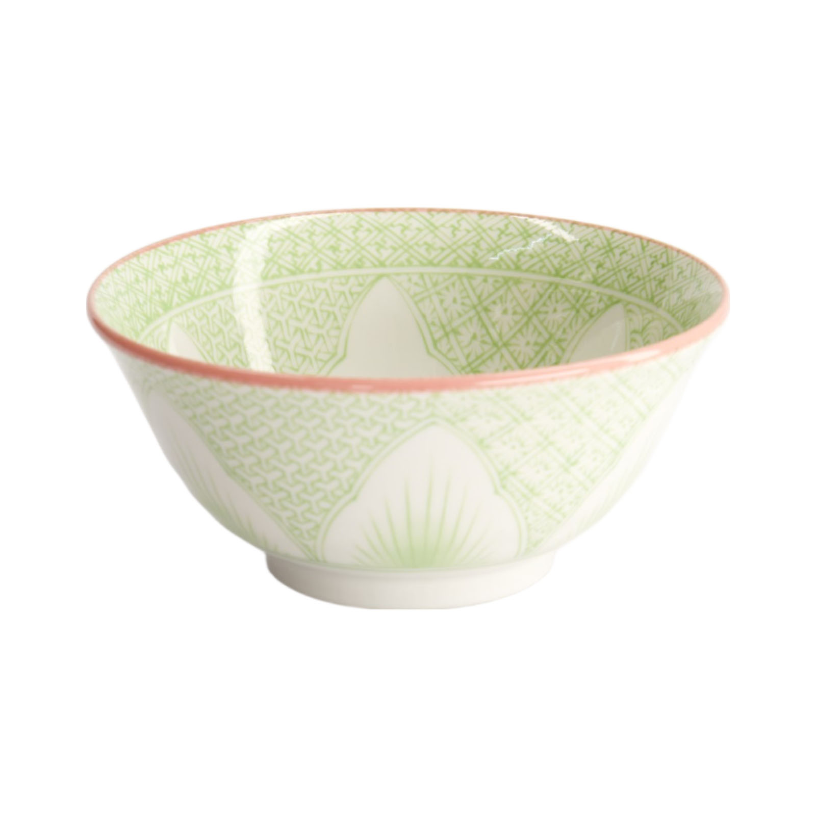 Lily Flower Tayo Bowl Green 14.8x6.8cm, 550ml 1pc