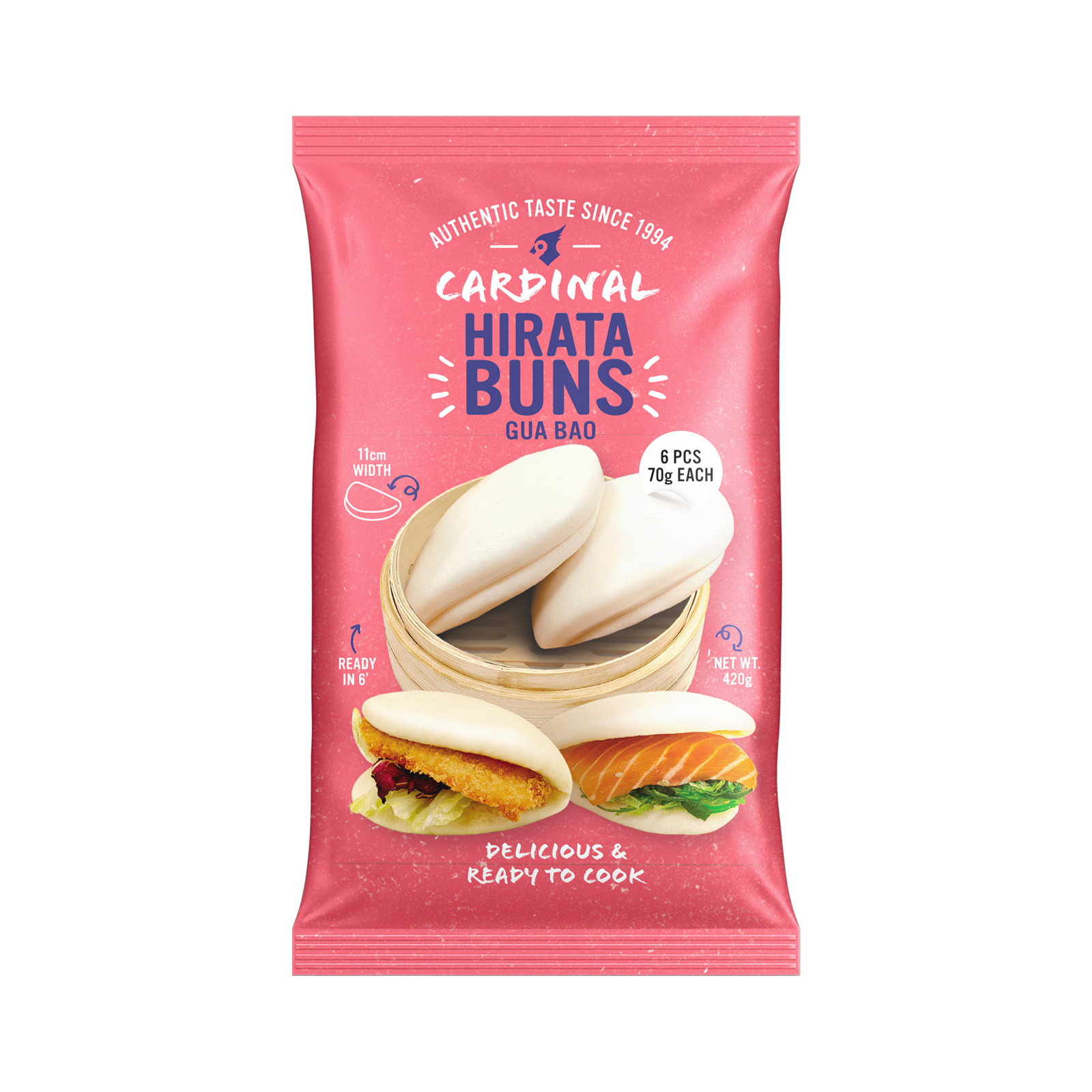 Hirata Bao Bun (Gua Bao) Pastry  6x70gr 420gr