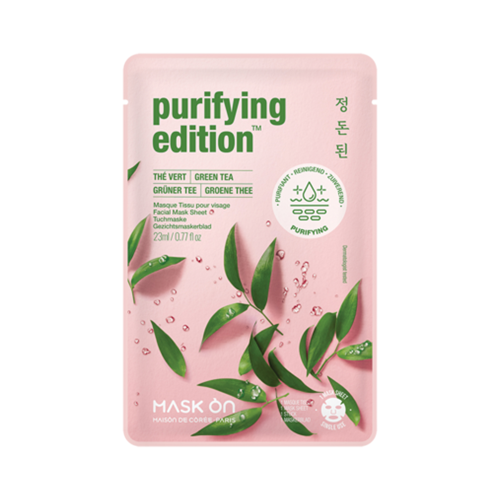 Purifying Facial Mask Sheet With Green Tea   1pc
