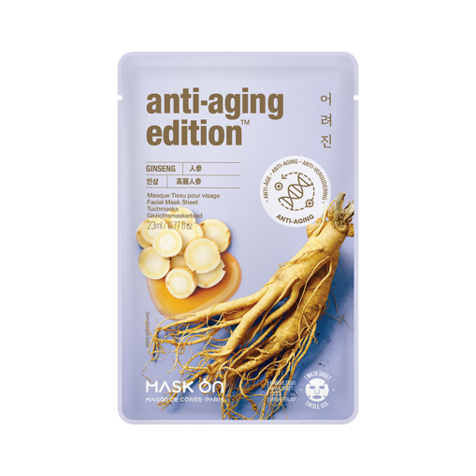Anti-aging Facial Mask Sheet With Ginseng   1pc