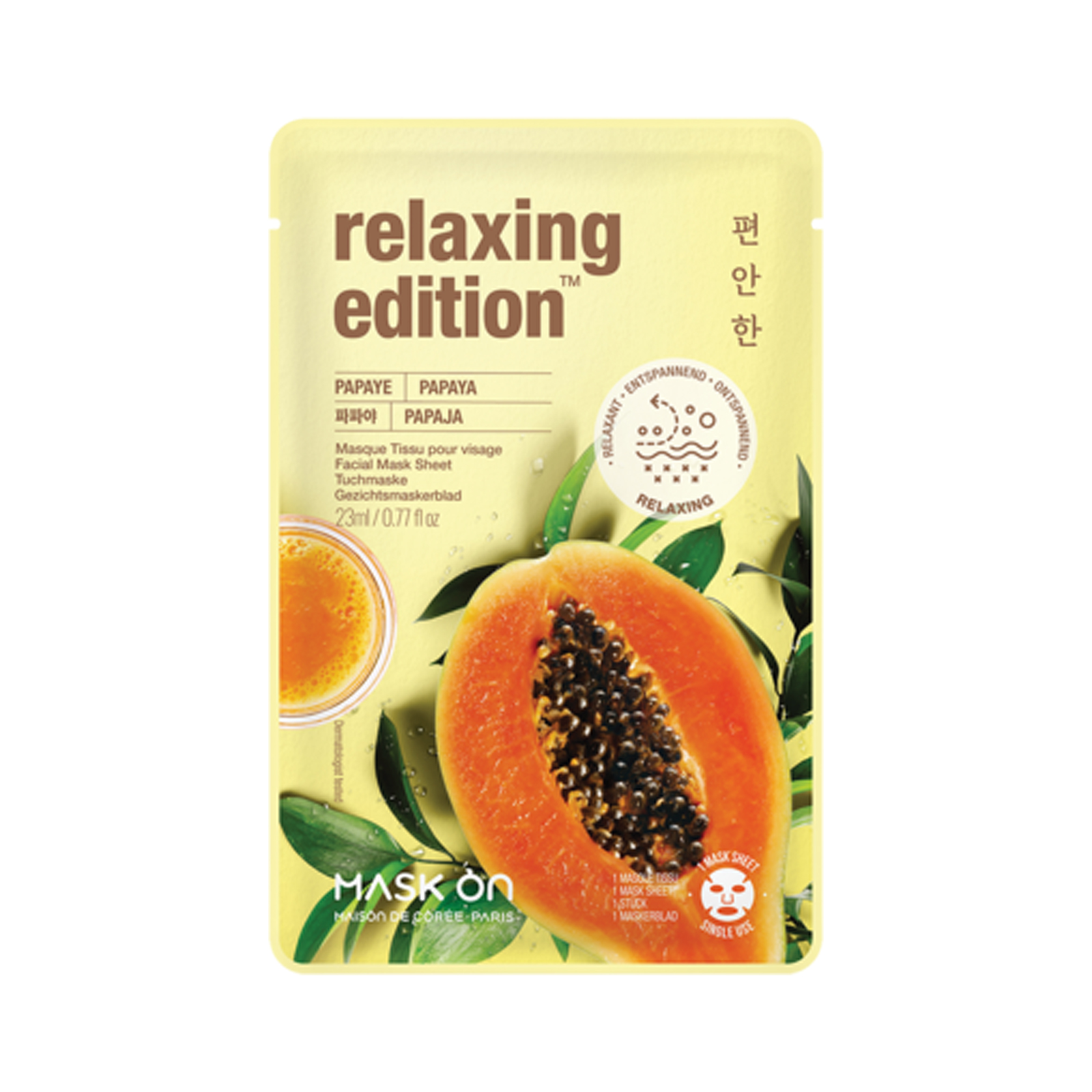 Relaxing Facial Mask Sheet With Papaya   1pc