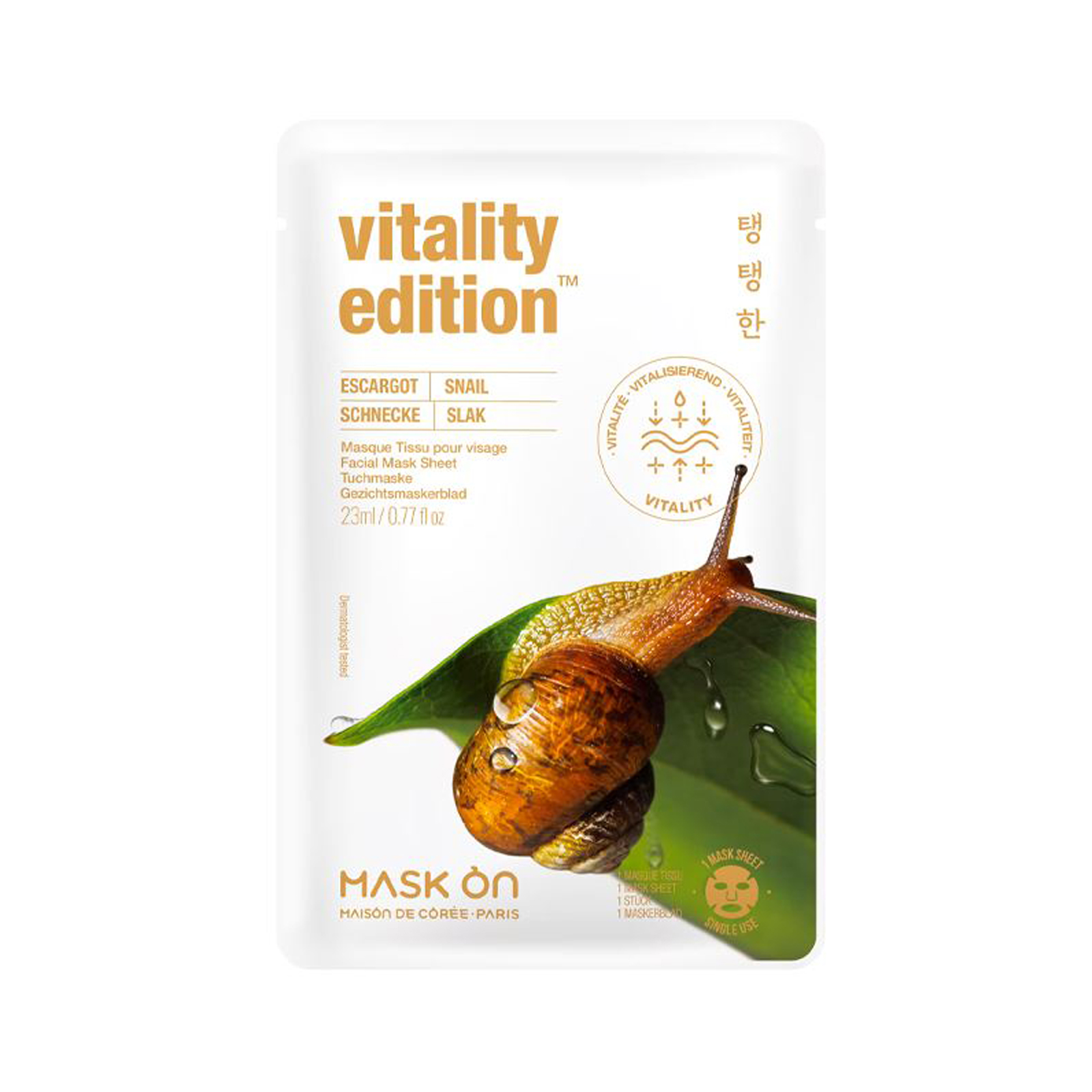 Vitality Facial Mask Sheet With Snail   1pc