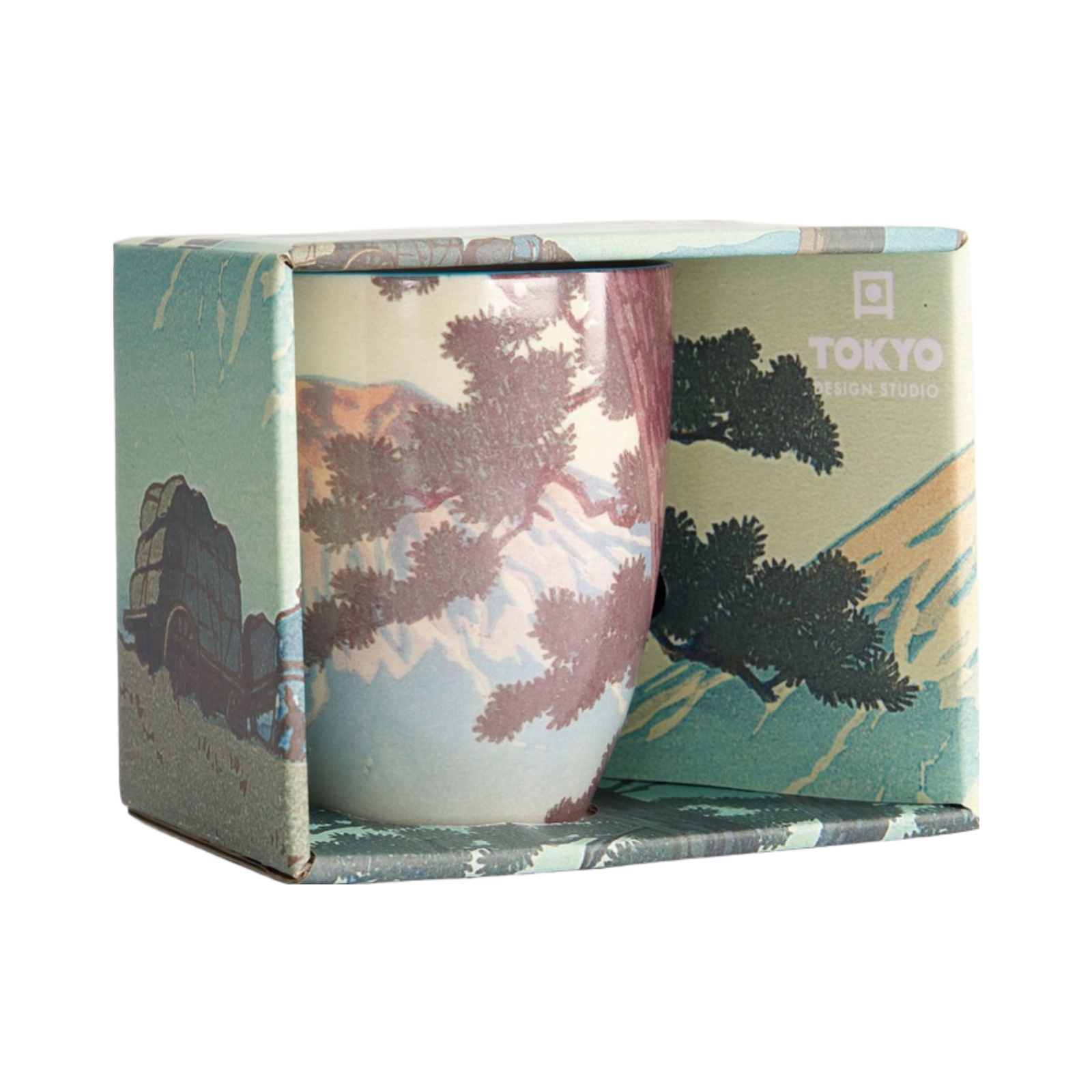 Mug With Giftbox Kawaii Vintage Fuji 340ml, 8.5x10.2cm 1set