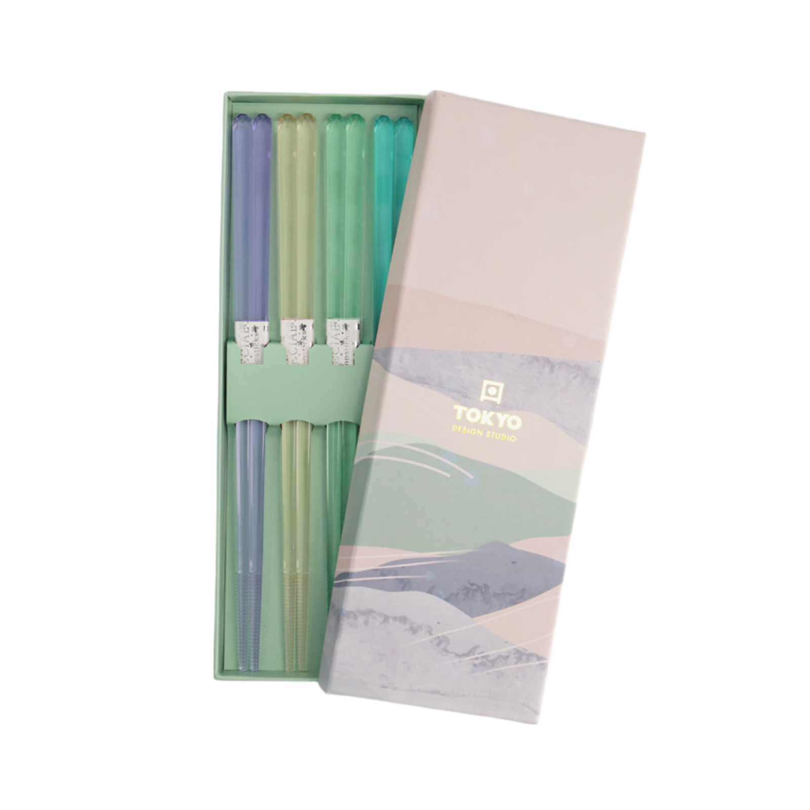 Chopstick Giftset/4 Acrylic Blue  1set