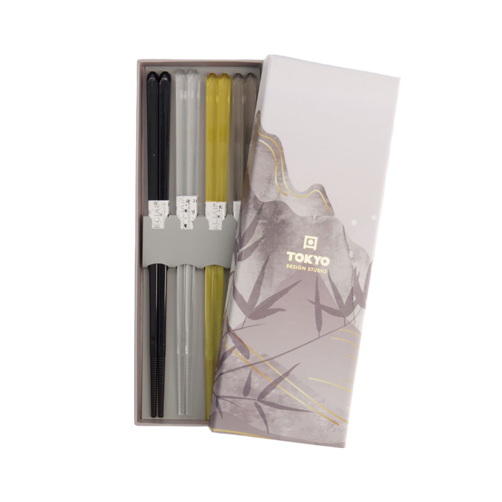 Chopstick Giftset/4 Acrylic Brown  1set